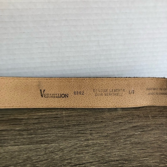 Vtg Vermillion Leather Belt - Picture 8 of 10